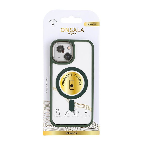 Back Bumper Clear Case MagSerie iPhone 15 Clear Case Green Bumper