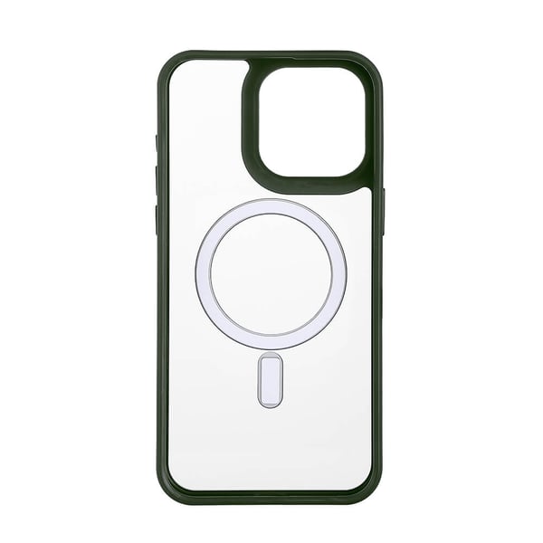 Back Bumper Clear Case MagSerie iPhone 15 Pro Max Clear Case Green Bumper