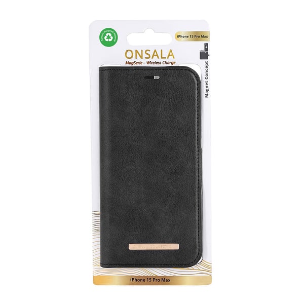 Mobildeksel Eco 2 Kortrom MagSeries Svart - iPhone 15 Pro Max