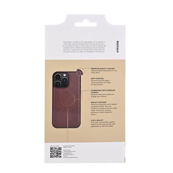 Mobildeksel 2-i-1 3 Kort MagSeries Brun - iPhone 15 Pro Max