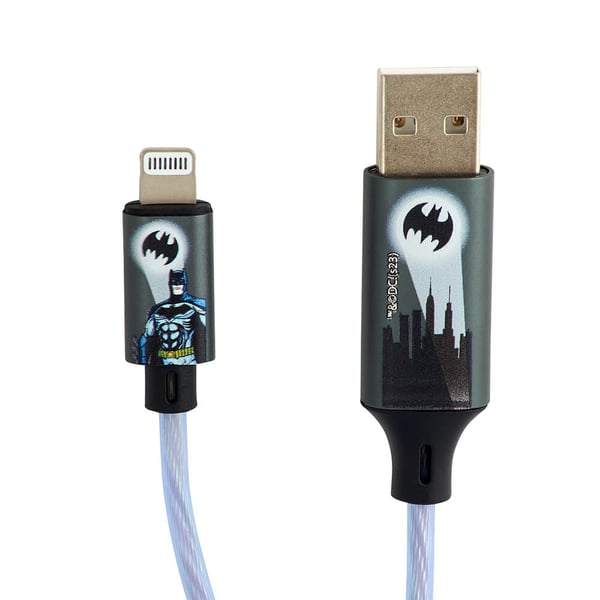 USB A til Lightning Light-Up 1.2m MFI Bat Logo