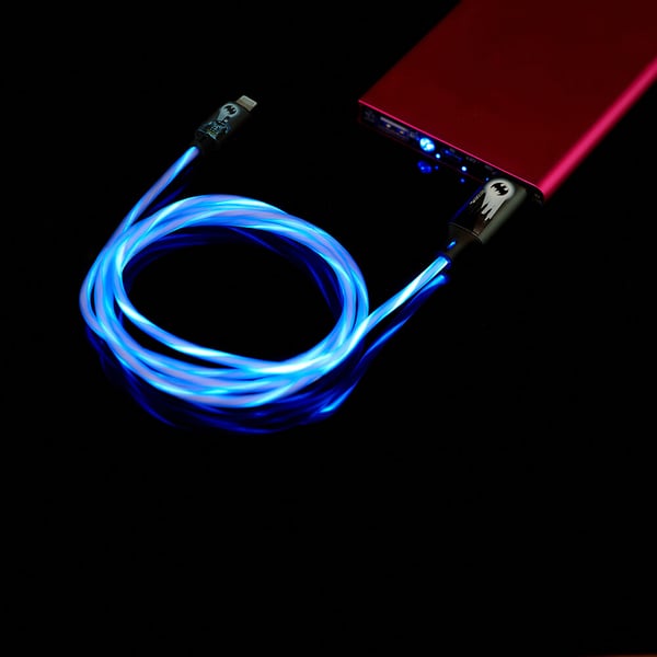 USB A til Lightning Light-Up 1.2m MFI Bat Logo
