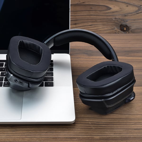 Erstatningsørepuder med Memory Foam ørepudebetræk til Logitech G633/G933 Black