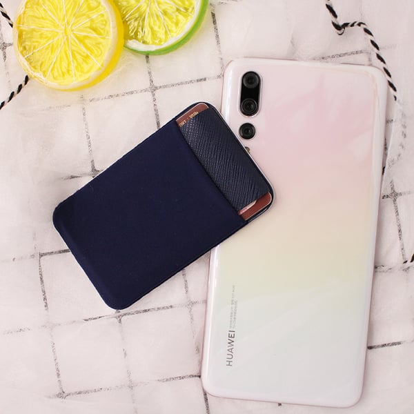 Mobiltelefonkortholder lommeklistremerke Stretchy lycra for baksiden av telefonen Black
