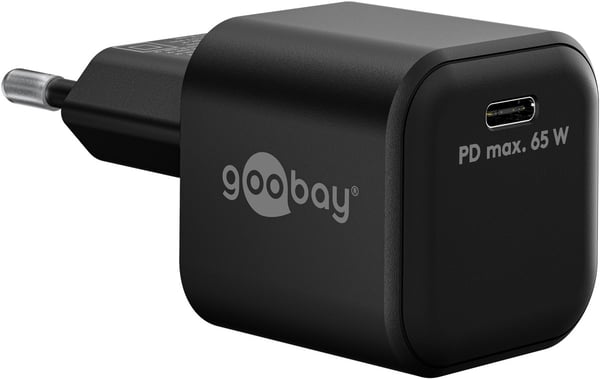 USB-C™ PD GaN hurtiglader Nano (65W) svart