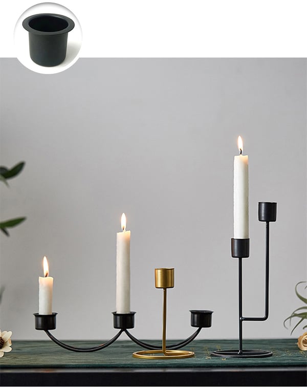 Lysholder metall lyskopper for lampe- eller stearinlysprosjekter Black