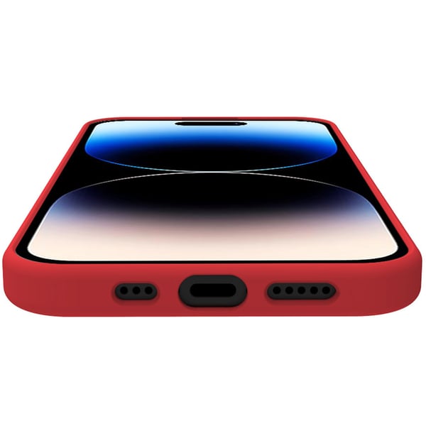 Cromo pehmeä kumikotelo iPhone 15 Pro Red
