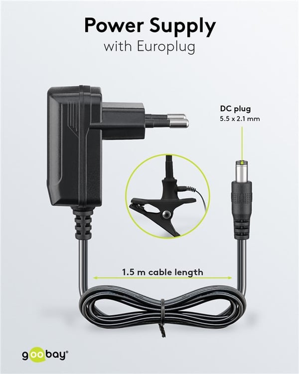 LED forstørrelseslampe med stativ/klemme, 6 W, sort