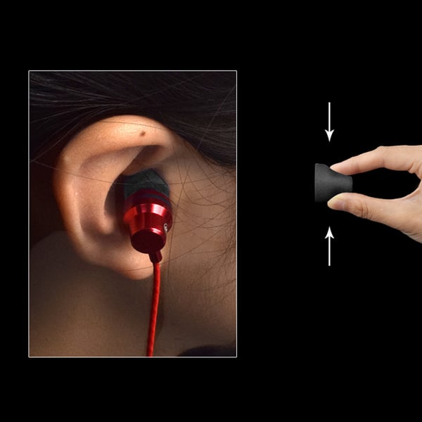 Erstatningsørepropper i minneskum for 4,7–5,5 mm hodetelefoner Black