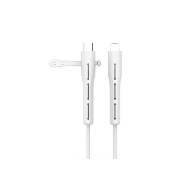 Opladerkabelbeskytter, ledningsbeskytter Spiral kompatibel med iPhone 18W/20W White