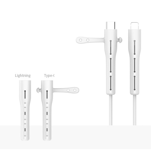 Laderkabelbeskytter, ledningsbeskytter Spiral kompatibel med iPhone 18W/20W White