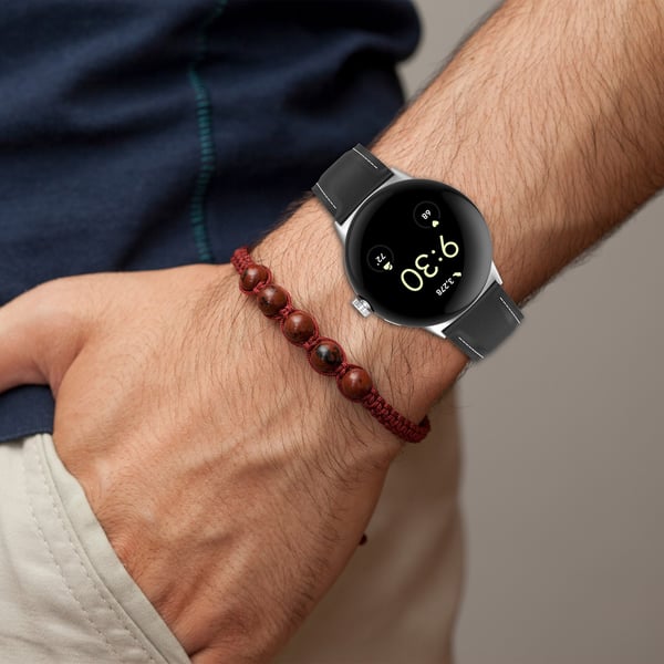 Klokkerem i ekte skinn 20 mm for Google Pixel Watch 1/2 Black