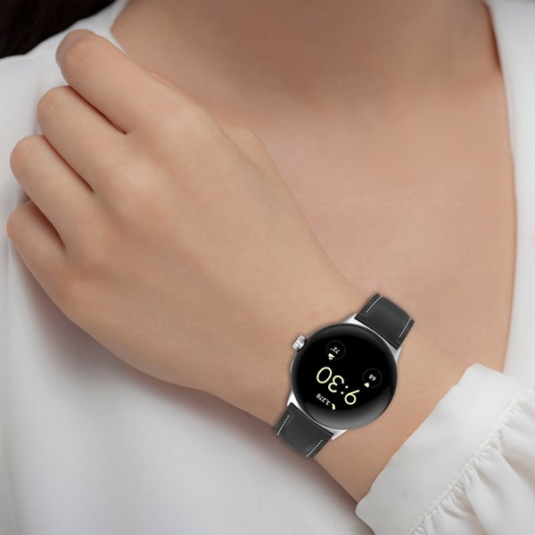 Klokkerem i ekte skinn 20 mm for Google Pixel Watch 1/2 Black
