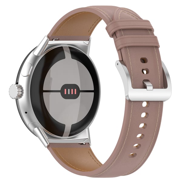 Klokkerem i ekte skinn 20 mm for Google Pixel Watch 1/2 DarkPink