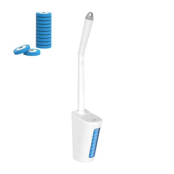 Engangstoiletskålsbørste med refill til toiletstav (Wand+20 refills) Lemon flavor