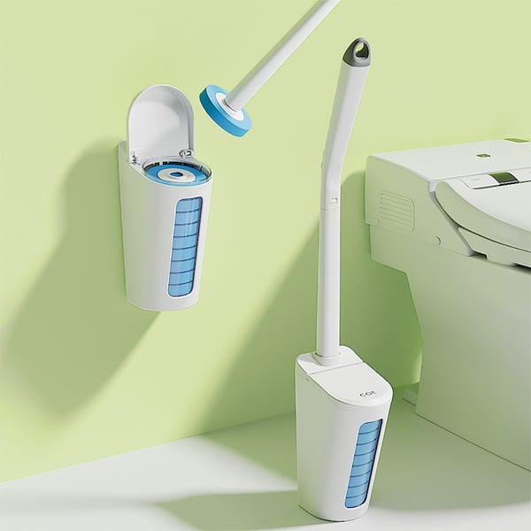 Engangstoiletskålsbørste med refill til toiletstav (Wand+20 refills) Lemon flavor