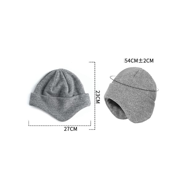 Lämmin talvipipo korvalapuilla Grey