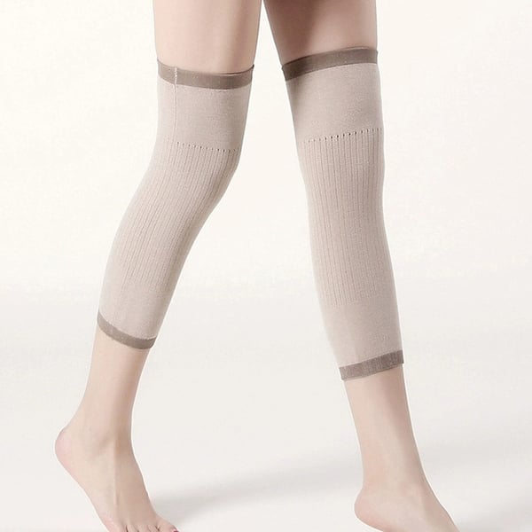 Winter Warm cashmere knæbøjler knævarmer benvarmer 1 par-kort LightBrown XXL