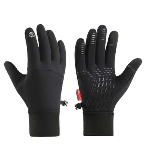 Talven lämpimät käsineet, kosketusnäyttö käytössä, tuulenpitävä / vedenpitävä 1 pari Black XL