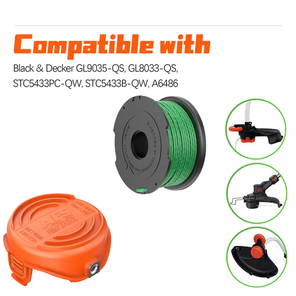 A6486/90583594 Trimmerspole til Black & Decker GL9035-QS, GL8033-QS, STC5433PC-QW