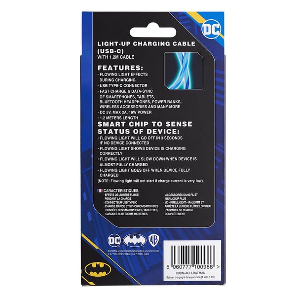 USB A–C valaiseva 1,2 metrin lepakkologo