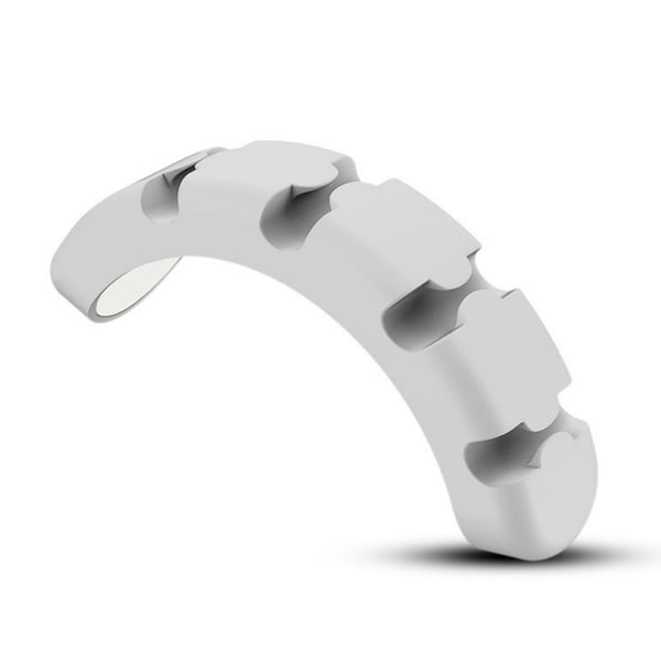 Selvklæbende kabelholder, kabelclips med 6 slidser White