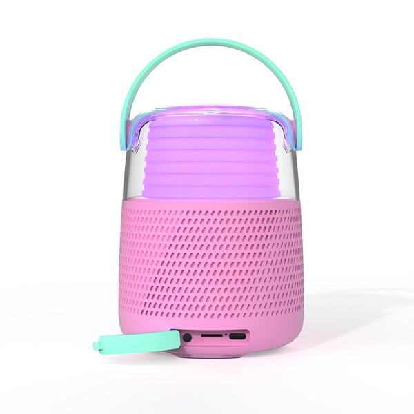 Højttaler Karaoke Kit Mic LED Pink