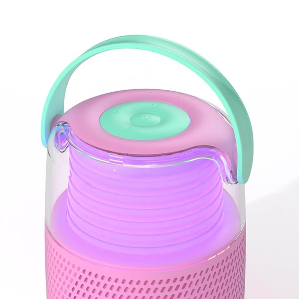 Højttaler Karaoke Kit Mic LED Pink