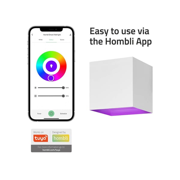 Smart Vegglampe Innendørs og Utendørs RGB CCT Hvit