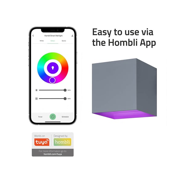 Smart Væglampe Udendørs RGB CCT Grå