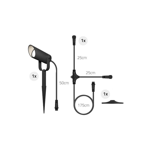 Smart Utendørs Spotlight 1-pak RGB CCT Svart