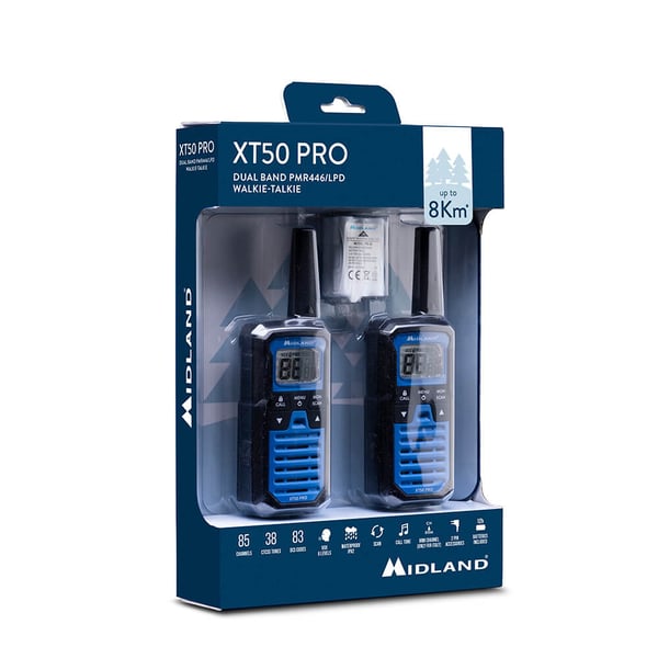 Walkie Talkie XT50 Pro Duo Svart/Blå