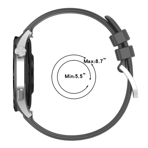 18 mm silikonrem, Huawei Watch GT 4 41 mm, Garmin Venu 3S, LG Watch Gray