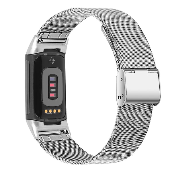 Klokkebånd i rustfritt stål for Fitbit Charge 5 Charge 6 Silver