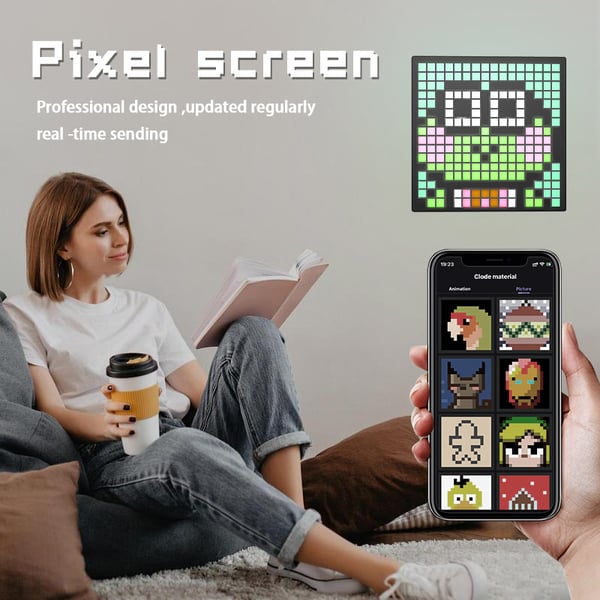 LED-pixelskärm Anpassat textmönster Animation Programmerbara displaylampor Black