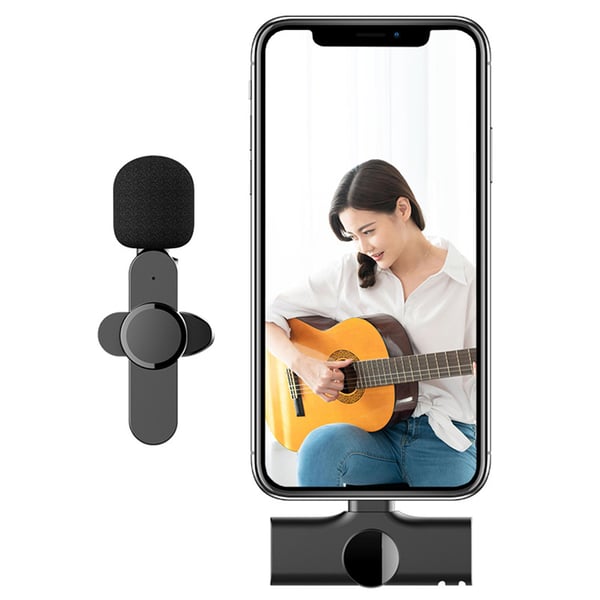 Trådløs lavaliermikrofon, clip-on mikrofon til optagelse, TikTok, Live Stream