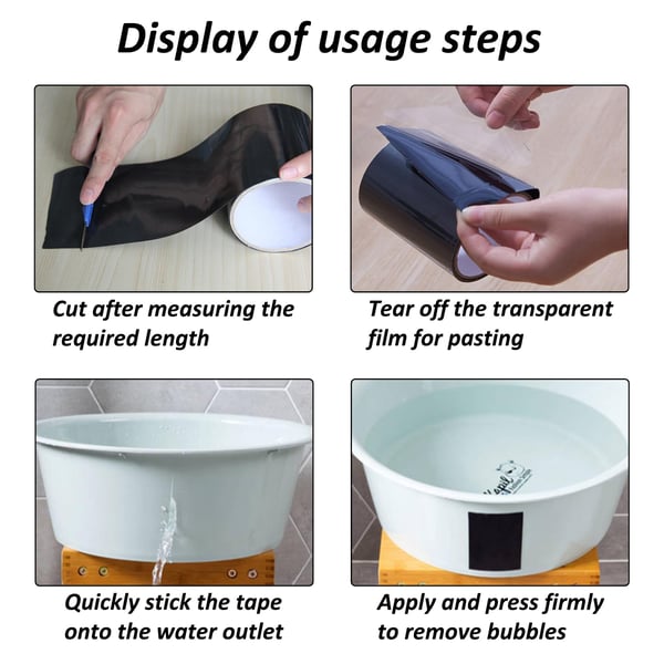Vandafvisende tape til isolering og reparation Black