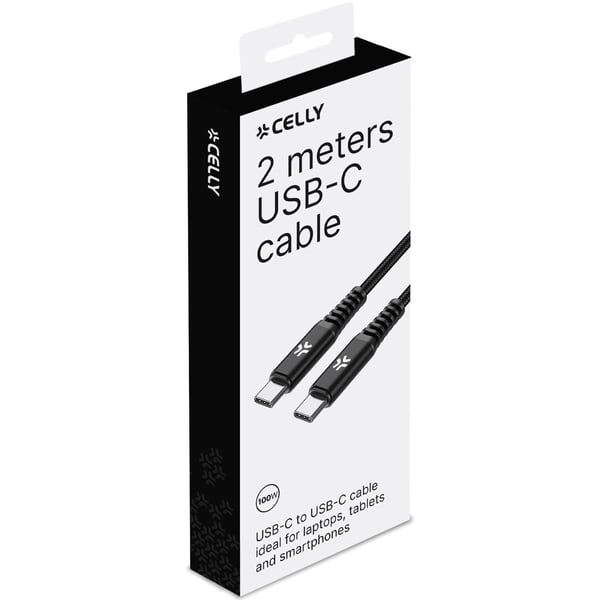 USB-C till USB-C Kabel 100W 2m Svart