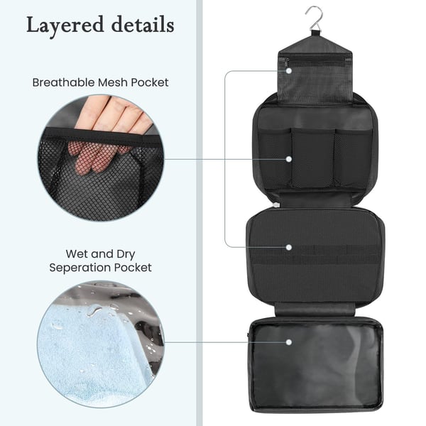 Toalettmappe med smart opphengingsløsning Black