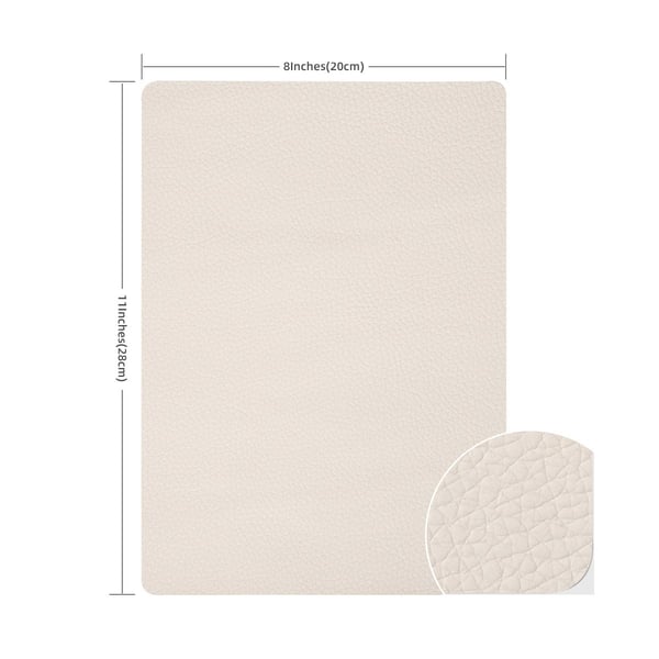 Litchi tekstur selvklæbende reparationslapper til sofa 3 plader 20x28 cm Beige