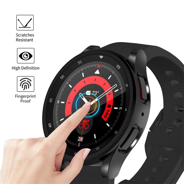 Full-dekkende beskyttelsesveske til Samsung Watch 5 Pro Black