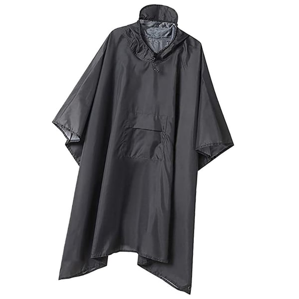 Multifunktionel regnponcho / vandtæt presenning / måtte Black