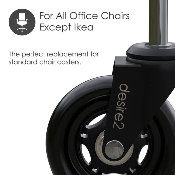 Swivel Roller Wheels For Universal Chairs 22mm 5-pk