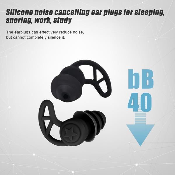 Öronproppar 40 dB brusreducering 1 par Black