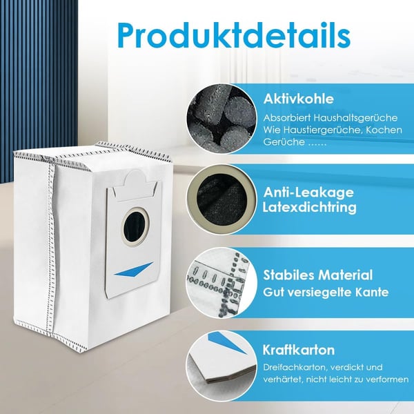 Støvsugerposer til Ecovacs Deebot X2 Omni, 6-pakning