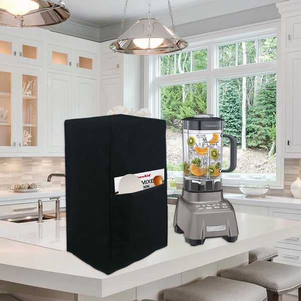 Blender støvlåg, køkkenblender låg med frontlomme Black