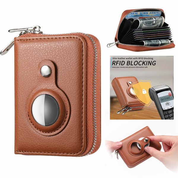 AirTag-korttikotelo / lompakko - RFID-suojattu Brown