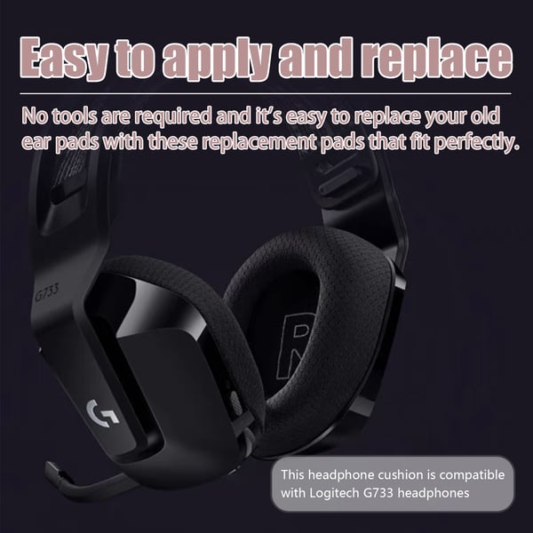 Korvatyynyt Logitech G733:lle 1 pari Black