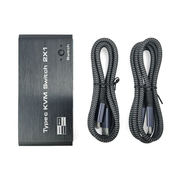 2 in 1 ut USB-C KVM-switch 8K@60Hz 4K@120Hz, 2 ports USB-C switch