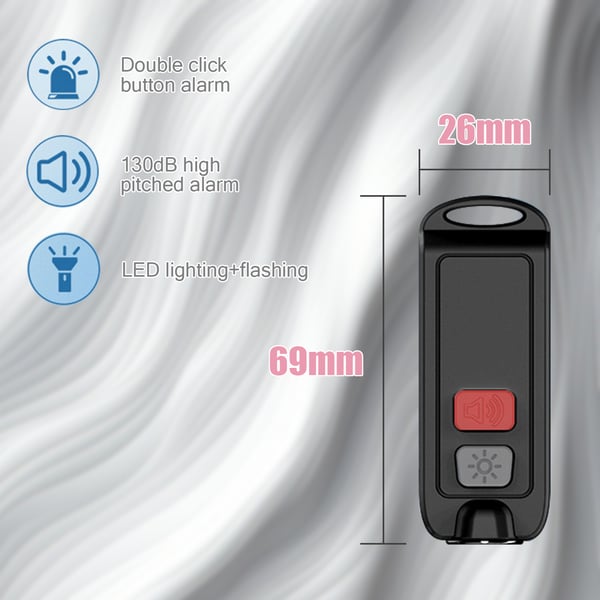 Overfallsalarm 130 dB, LED-lys, IP66 vanntett Black